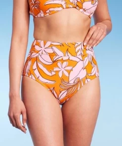 Women's Tropical Print Tummy Control Full Coverage High Waist Bikini Bottom - Kona Sol™ Orange 21 Women's Tropical Print Tummy Control Full Coverage High Waist Bikini Bottom - Kona Sol™ Orange -Default Template 7 GUEST d13f1e25 27fb 4116 bbca 94fd659b7e94 3