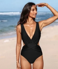 Women's V Neck Cutout One Piece Swimsuit - Cupshe -Default Template 7 GUEST d17a8ec7 1f49 410b 81bd 721ad54c6bd6