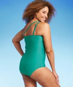 Lands' End Women's UPF 50 Full Coverage Tummy Control One Shoulder One Piece Swimsuit Pink/orange -Default Template 7 GUEST d1ab7b00 0206 4030 9a00 6b9ab46b8606