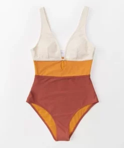 Women's Color Block Keyhole One Piece Swimsuit - Cupshe -Default Template 7 GUEST d20eacbc e322 4704 8c82 62f6052b1664