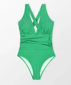 Women's Plus Size One Piece Swimsuit Deep V Neck Ruched Self Tie Bathing Suit -Cupshe - Green 13 Women's Plus Size One Piece Swimsuit Deep V Neck Ruched Self Tie Bathing Suit -Cupshe - Green -Default Template 7 GUEST d235cb48 5ef9 4bbb 9d20 857bf6e141a9