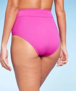 Women's Full Coverage Tummy Control High Waist Bikini Bottom - Kona Sol™ Navy Blue