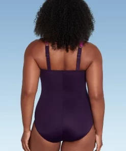 Women's UPF 50 Sweetheart Neck Seamed One Piece Swimsuit - Shape + Style™ by Aqua Green® Multi Pink -Default Template 7 GUEST de3ff5c9 9be3 4646 b5e6 7b4731a0afa9