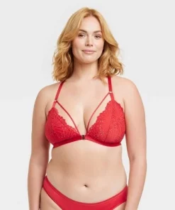 Women's Front-Close Lace Lingerie Bralette - Auden™ Red -Default Template 7 GUEST dfb30428 4ac3 40a8 a6a1 f2dd012ff20d