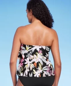 Women's Tropical Print Tiered Bandeau Tankini Top - Kona Sol™ Black -Default Template 7 GUEST e1b010e2 f55a 4e38 ac97 6ab803bdce2e