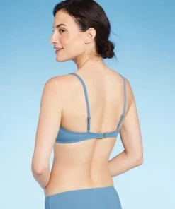 Women's Shirred Ribbed Bralette Bikini Top - Shade & Shore™ Brown