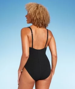 Shade & Shore Women's Square Neck Pucker High Leg One Piece Swimsuit - Shade & Shore™ Off-white -Default Template 7 GUEST e599f257 e861 47aa bd61 e6a855b5b453