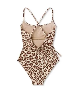 Women's Leopard Print Wrap Belt Medium Coverage One Piece Swimsuit - Kona Sol™ Beige -Default Template 7 GUEST e5db5a6d 4648 4519 b76a c2ad0fd48ff2