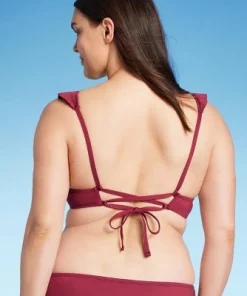 Women's Ruffle V-Neck Longline Triangle Bikini Top - Shade & Shore™ Burgundy 16 Women's Ruffle V-Neck Longline Triangle Bikini Top - Shade & Shore™ Burgundy -Default Template 7 GUEST e72eb939 6e40 4f7b 8cda 1cda397f1ca9