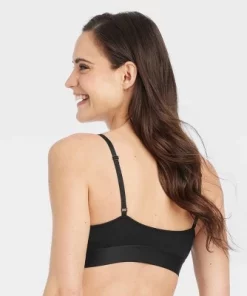 Women's Cotton Stretch Unlined Triangle Bralette - Auden™ Gray