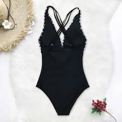 Women's Gingham One Piece Swimsuit Ruched Cross Back Vintage Swimwear Bathing Suits -Cupshe 4 Women's Gingham One Piece Swimsuit Ruched Cross Back Vintage Swimwear Bathing Suits -Cupshe - Image 2