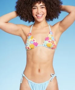 Women's Mixed Icon Crochet Triangle Bikini Top - Wild Fable™ Blue -Default Template 7 GUEST e81548ac 48ef 43e8 bf10 cff1a0d511ef