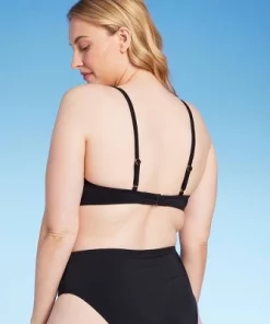 Women's Bead Detail Underwire Bikini Top - Shade & Shore™ Black