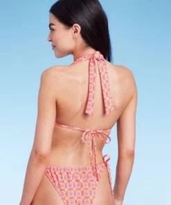 Women's U Bralette Multiway Bikini Top - Wild Fableâ„¢ Orange Tile Print