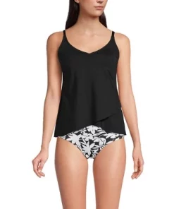 Lands' End Women's Chlorine Resistant V-Neck Tulip Hem Tankini Swimsuit Top with Adjustable Straps -Default Template 7 GUEST ebd3a2a1 a970 4153 acdf 683ae106d654
