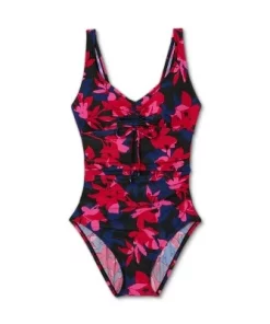 Women's UPF 50 Cinch-Front One Piece Swimsuit - Aqua Green® Multi Floral Print -Default Template 7 GUEST ece374a5 a89f 4c29 8258 32987fc535a3