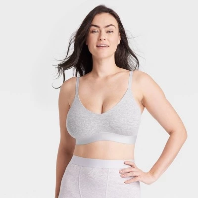 Women's Busty Cotton Triangle Bralette - Auden™ Heathered Gray 10 Women's Busty Cotton Triangle Bralette - Auden™ Heathered Gray - Image 8