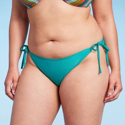 Women's Side-Tie Cheeky Bikini Bottom - Wild Fable™ Green 9 Women's Side-Tie Cheeky Bikini Bottom - Wild Fable™ Green - Image 7