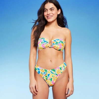 Women's Scoop Front Ultra Cheeky Ultra High Leg Pieced Bikini Bottom - Wild Fable™ Red 4 Women's Scoop Front Ultra Cheeky Ultra High Leg Pieced Bikini Bottom - Wild Fable™ Red - Image 2