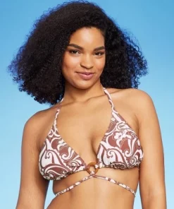 Women's Strappy Triangle Bikini Top with Center Front Ring - Wild Fable™ Brown Swirl Print -Default Template 7 GUEST f1322245 9ba2 4985 8c5e 06e5915be6d6