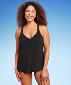 Women's UPF 50 V-Neck Racerback Tankini Top- Aqua Green® Black -Default Template 7 GUEST f1df089a fe26 44f6 81b6 c191ac1ed4aa