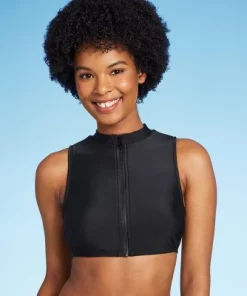 Women's Zip-Front Mock Neck Bikini Top - Wild Fable™ Black -Default Template 7 GUEST f32ccb16 af69 4c28 b0f7 be6f95ae7a1f