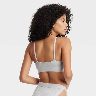 Women's Busty Cotton Triangle Bralette - Auden™ Heathered Gray 8 Women's Busty Cotton Triangle Bralette - Auden™ Heathered Gray - Image 6