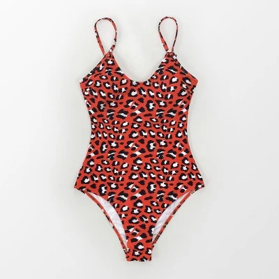 Women's Red Leopard Print One Piece Swimsuit Cutout Back Swimwear Bathing Suit-Cupshe- Red 5 Women's Red Leopard Print One Piece Swimsuit Cutout Back Swimwear Bathing Suit-Cupshe- Red - Image 3