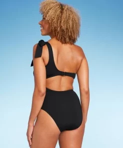 Women's One Shoulder Bow Cut Out One Piece Swimsuit - Shade & Shore™ Off-white -Default Template 7 GUEST f5a3e8eb 963c 47c3 aac3 e630de5335f6