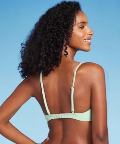 Women's Ribbed Underwire Bikini Top - Shade & Shore™ Green