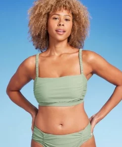 Women's Shirred Longline Bikini Top - Shade & Shore™ Green -Default Template 7 GUEST f88779a1 4142 4f8d b3cc 18bc8eb14522