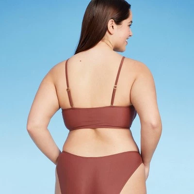 Women's Lace-Up Longline Bikini Top - Wild Fable™ Blue 6 Women's Lace-Up Longline Bikini Top - Wild Fable™ Blue - Image 4