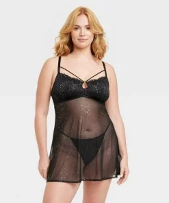 Women's Sequin Mesh Lingerie Babydoll - Auden™ Black -Default Template 7 GUEST fb2eb6e3 5641 4bc2 8954 7ca3cb809bb5