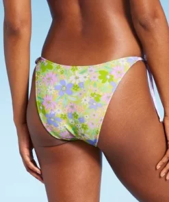 Women's Reversible Side-Tie Extra High Leg Extra Cheeky Bikini Bottom - Wild Fable™ Orange Geo Tropical Print