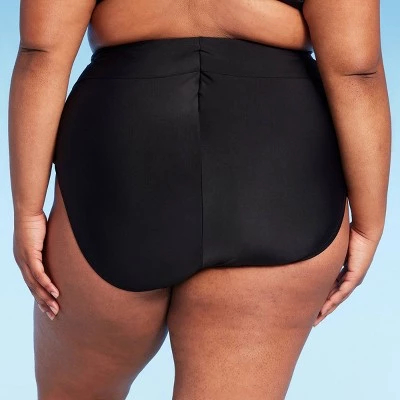 Women's Full Coverage High Waist Bikini Bottom - Kona Sol™ Black 3 Women's Full Coverage High Waist Bikini Bottom - Kona Sol™ Black